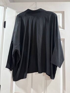Chico's Oversized Black Relaxed Button-Down Shirt